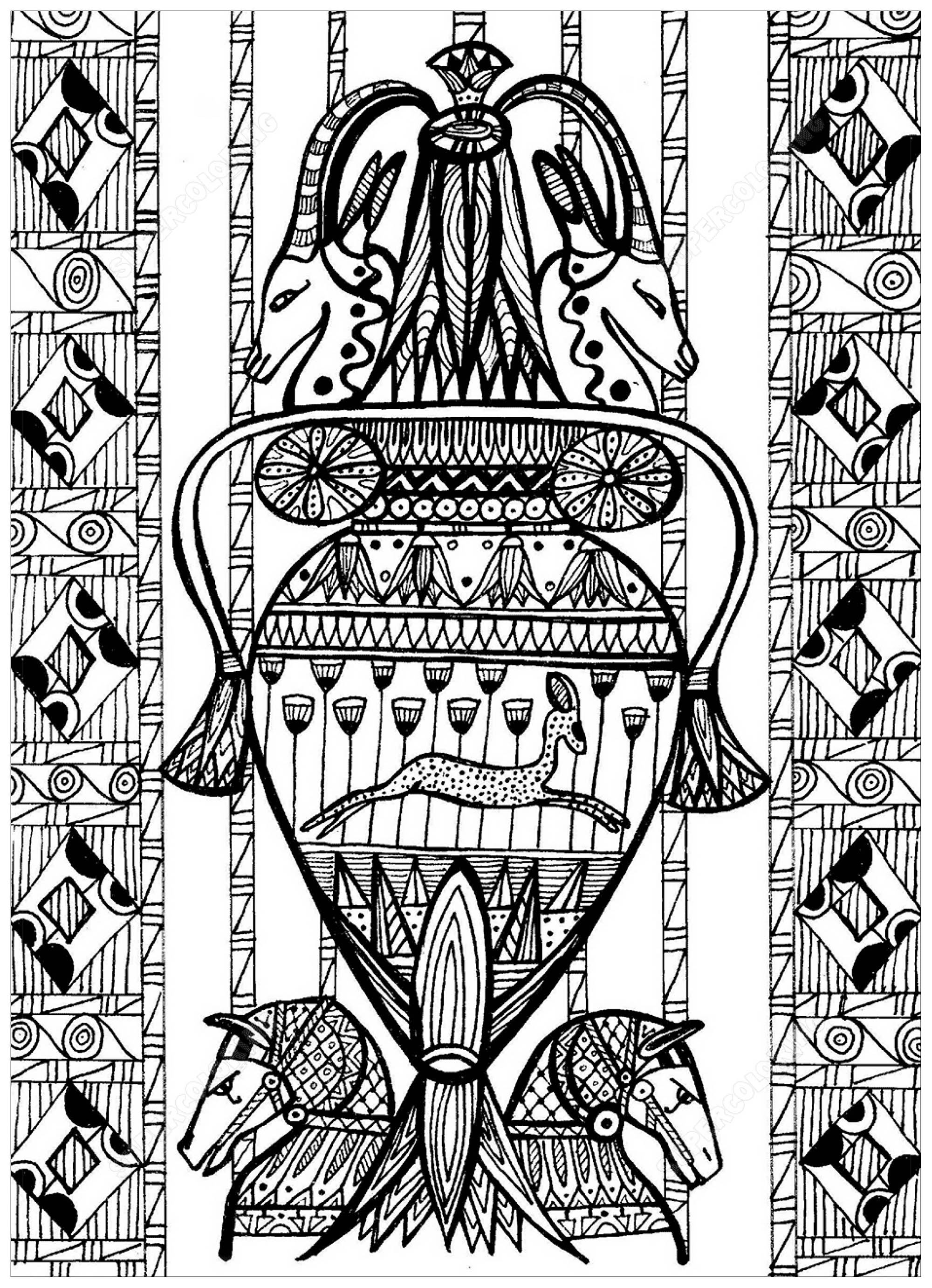Download An hidden egyptian treasure - Egypt Adult Coloring Pages