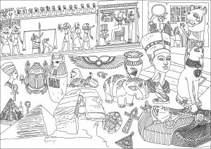 egyptian pharaoh sarcophagus coloring pages