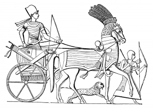 Coloring page ancient egyptian chariot