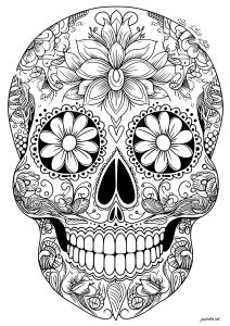 day of the dead coloring pages flowers