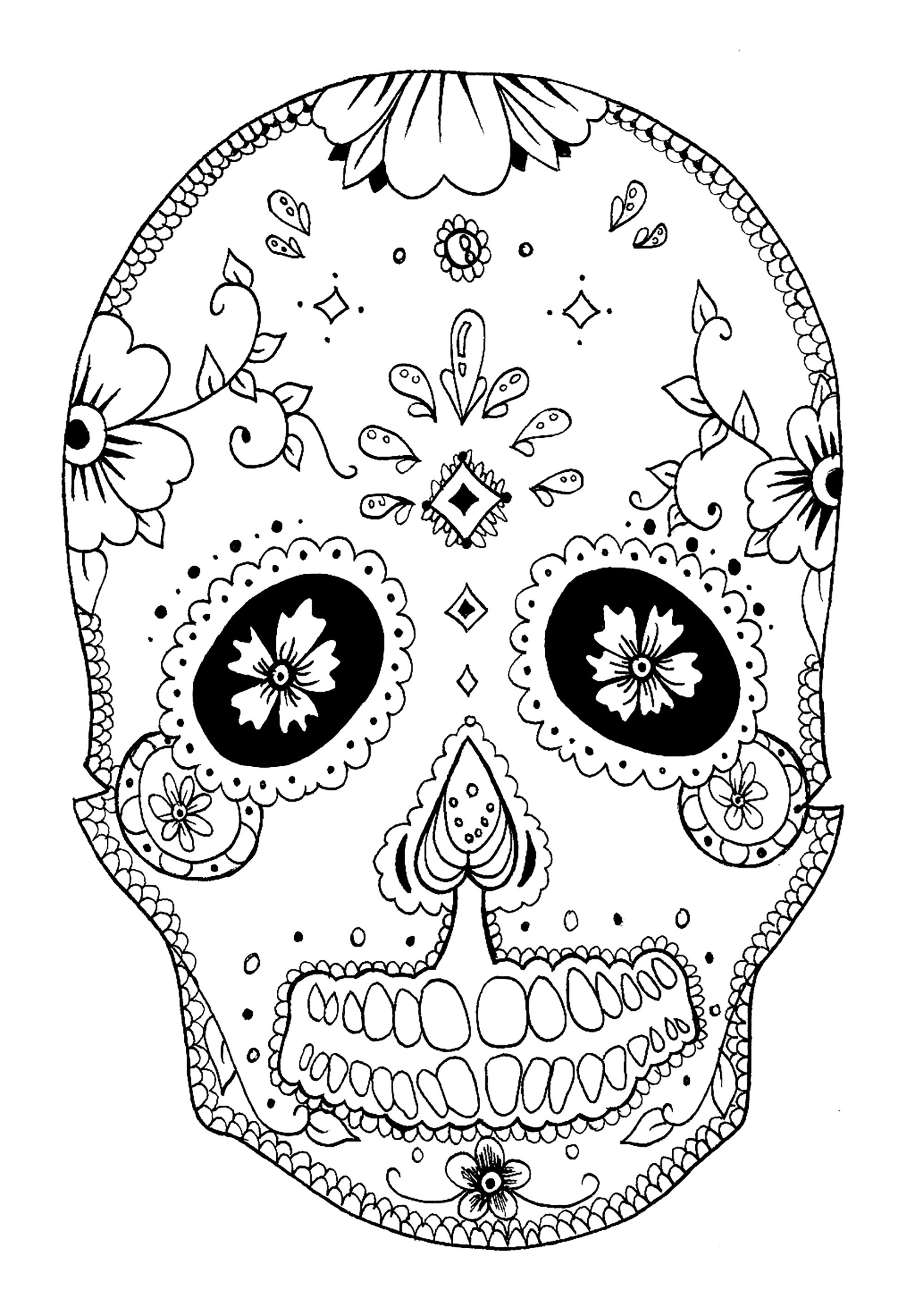 El Día de los Muertos : skull to color, Artist : Rachel