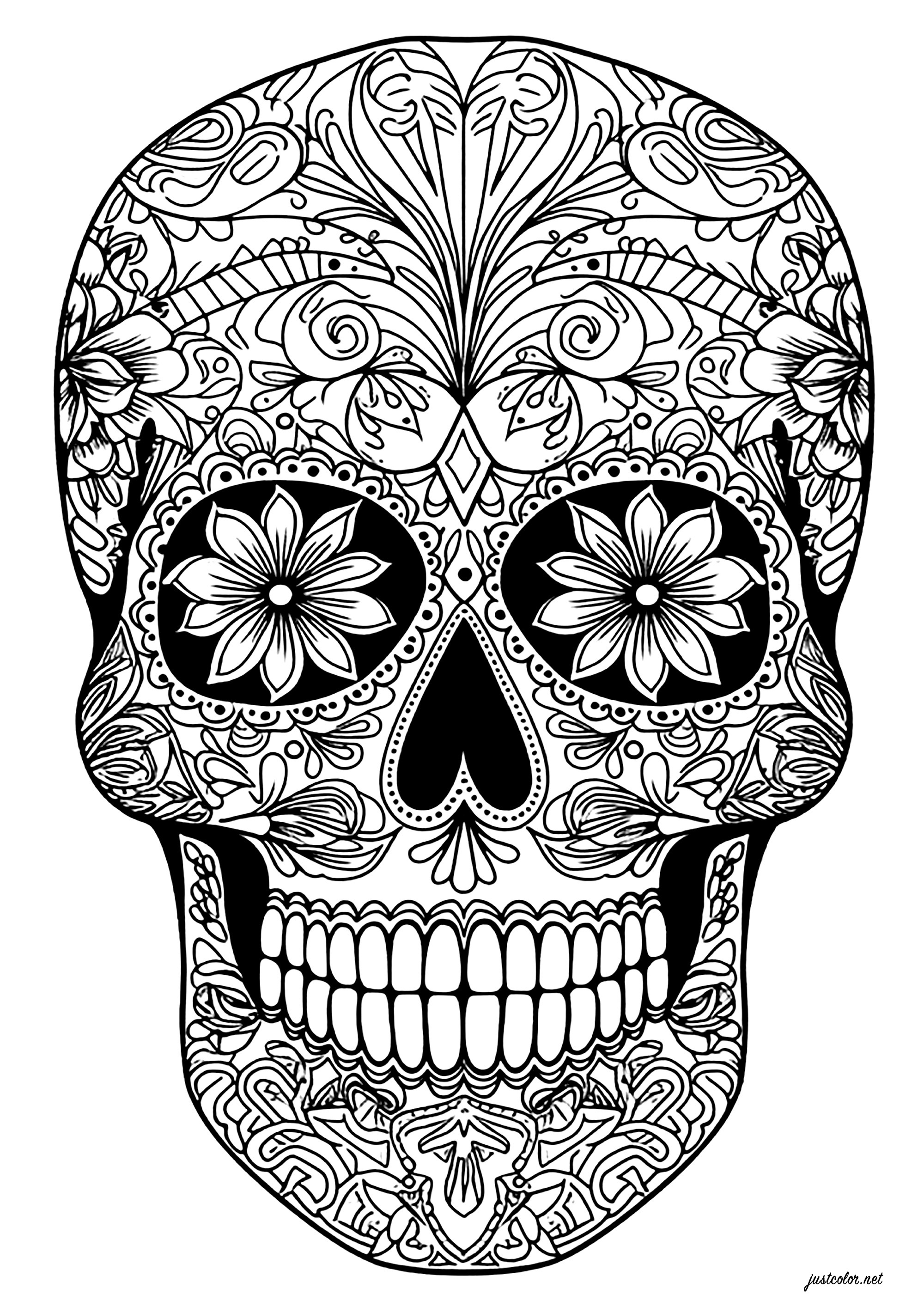 Día de los muertos skull intricate, elegant designs El Día de los