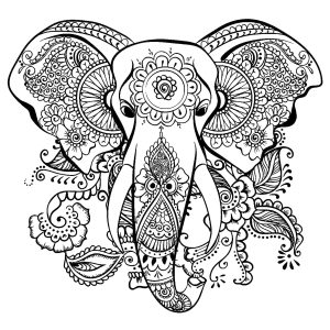 abstract elephant coloring pages