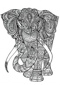 Download Elephants Coloring Pages For Adults