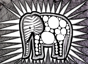 Coloring difficult elephant 3