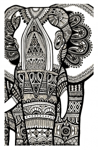 Coloring elephant te print for free 4