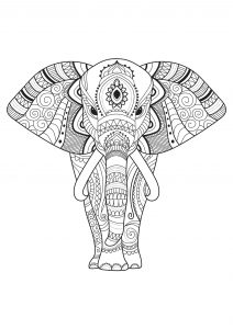 Coloring elephant with patterns 1