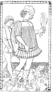 Coloring adult engraving anonyme gentilhomme around 1465