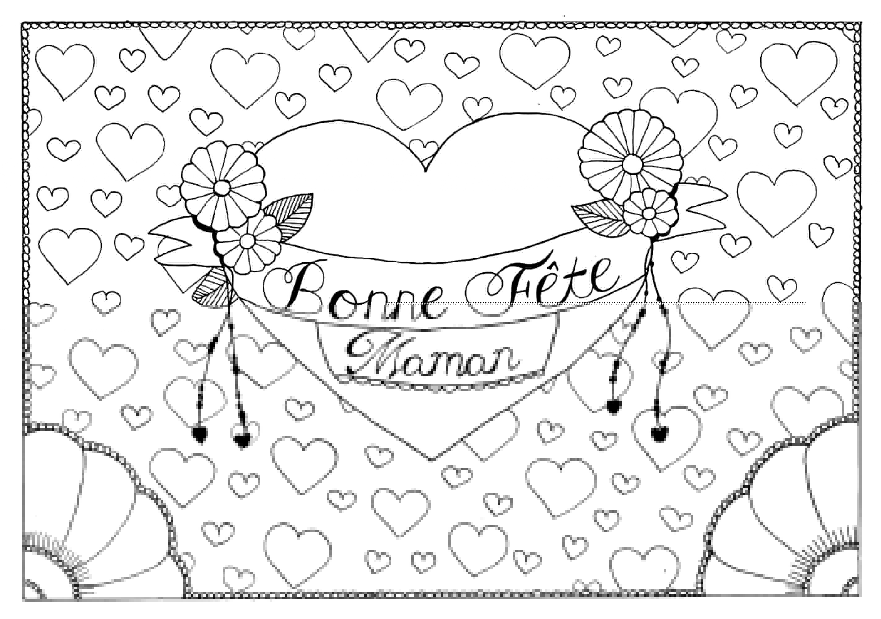 coloring pages for adults Mothersday by pauline Print