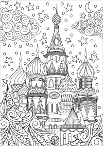 Coloring christmas in moscow