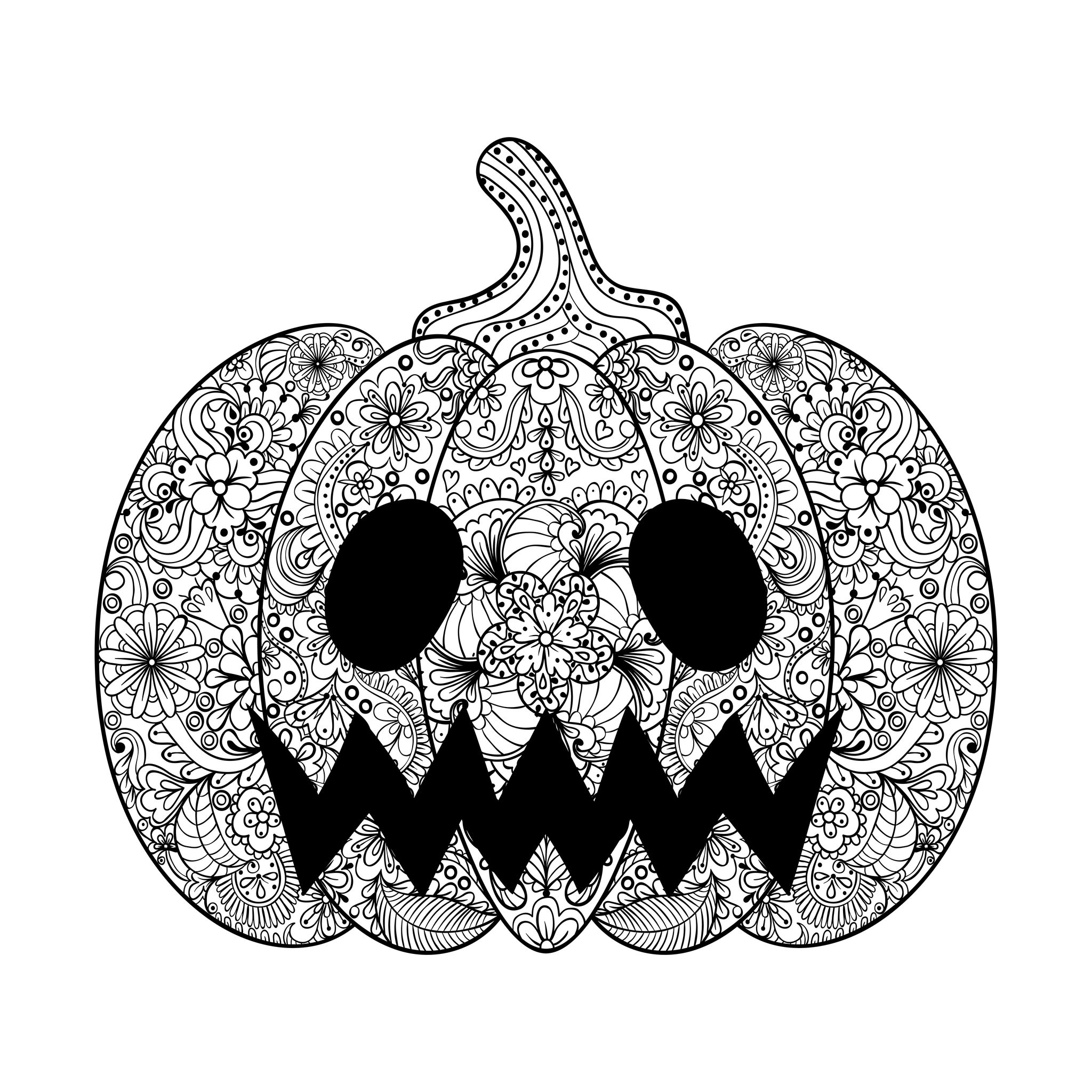85 Cartoon Scary Halloween Pumpkin Coloring Pages with Animal character