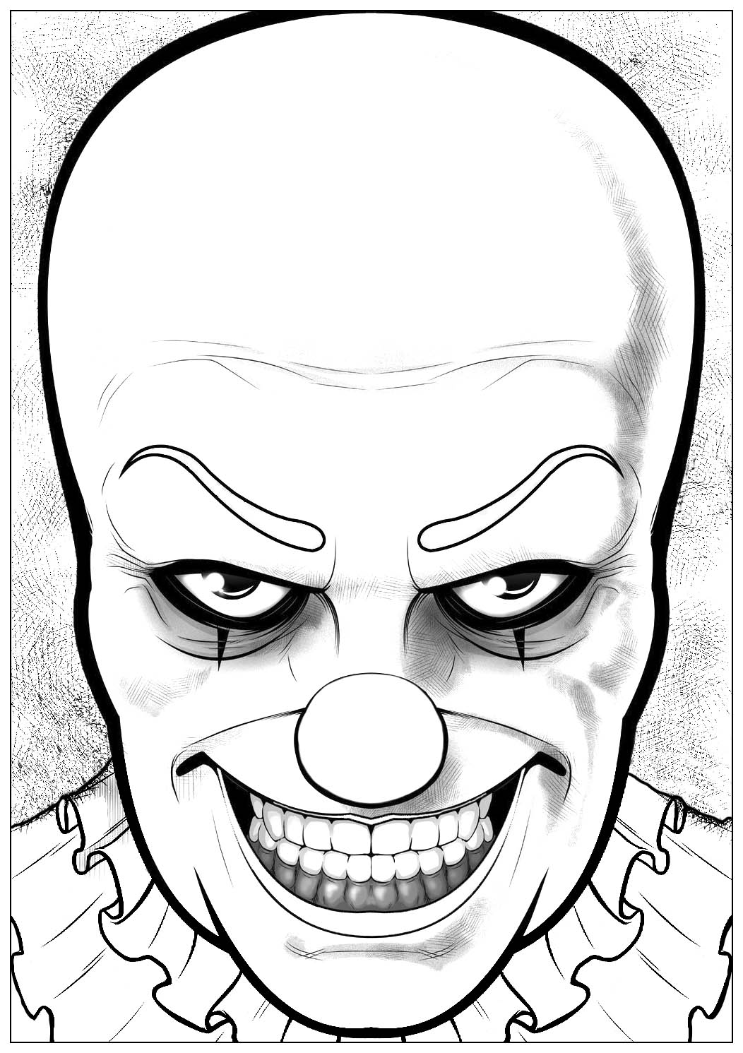 Would you dare to color this horrible Pennywise, the clown from 'It' ?