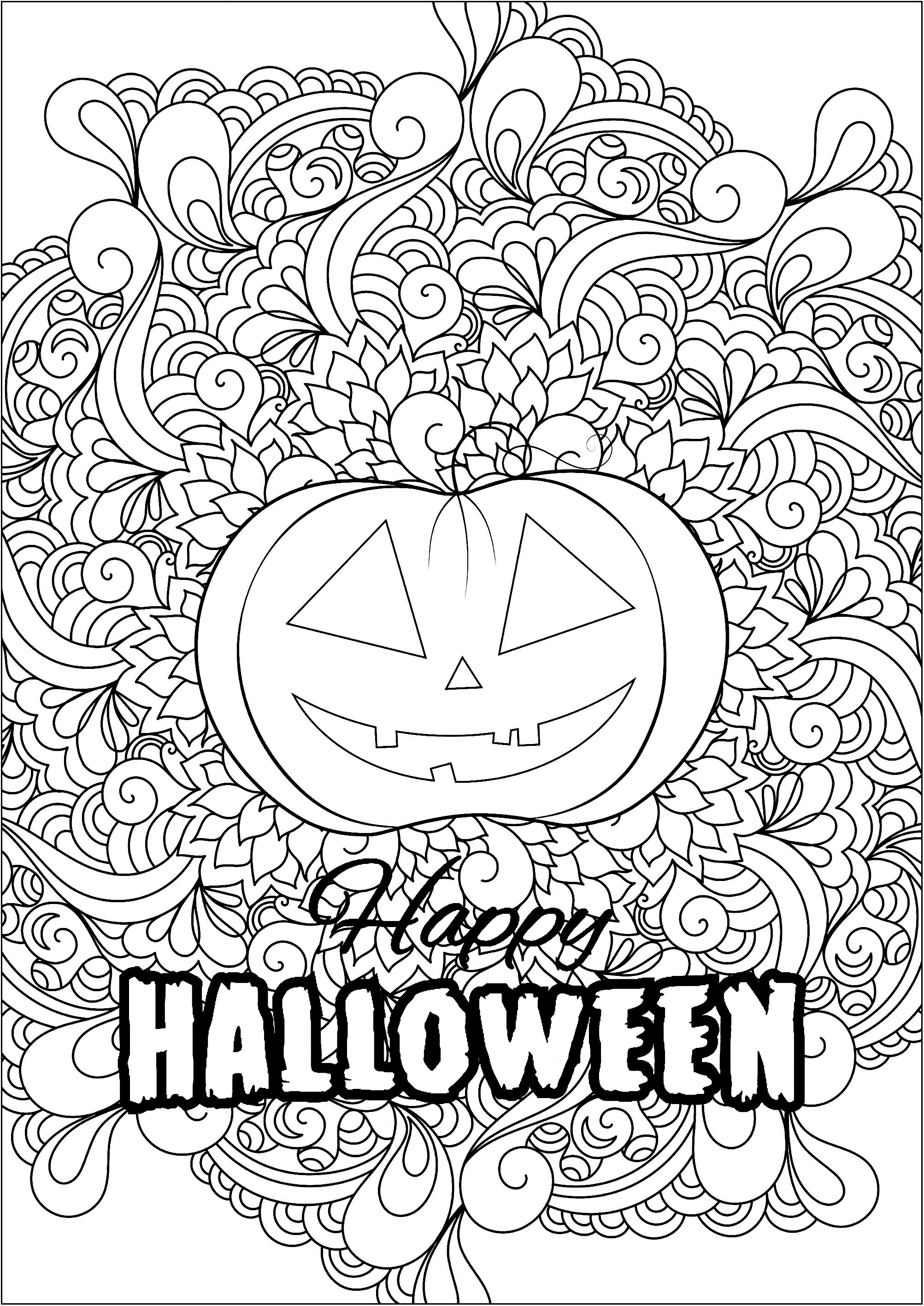 Pretty pumpkin with abstract motifs in the center - Halloween Adult ...