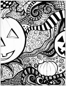 Coloring adult halloween coloring sheet