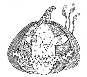 Coloring hallowen pumpkin by azyrielle
