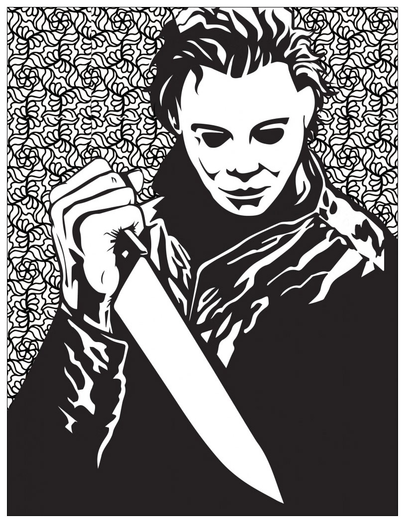 Horror michael myers Halloween Adult Coloring Pages