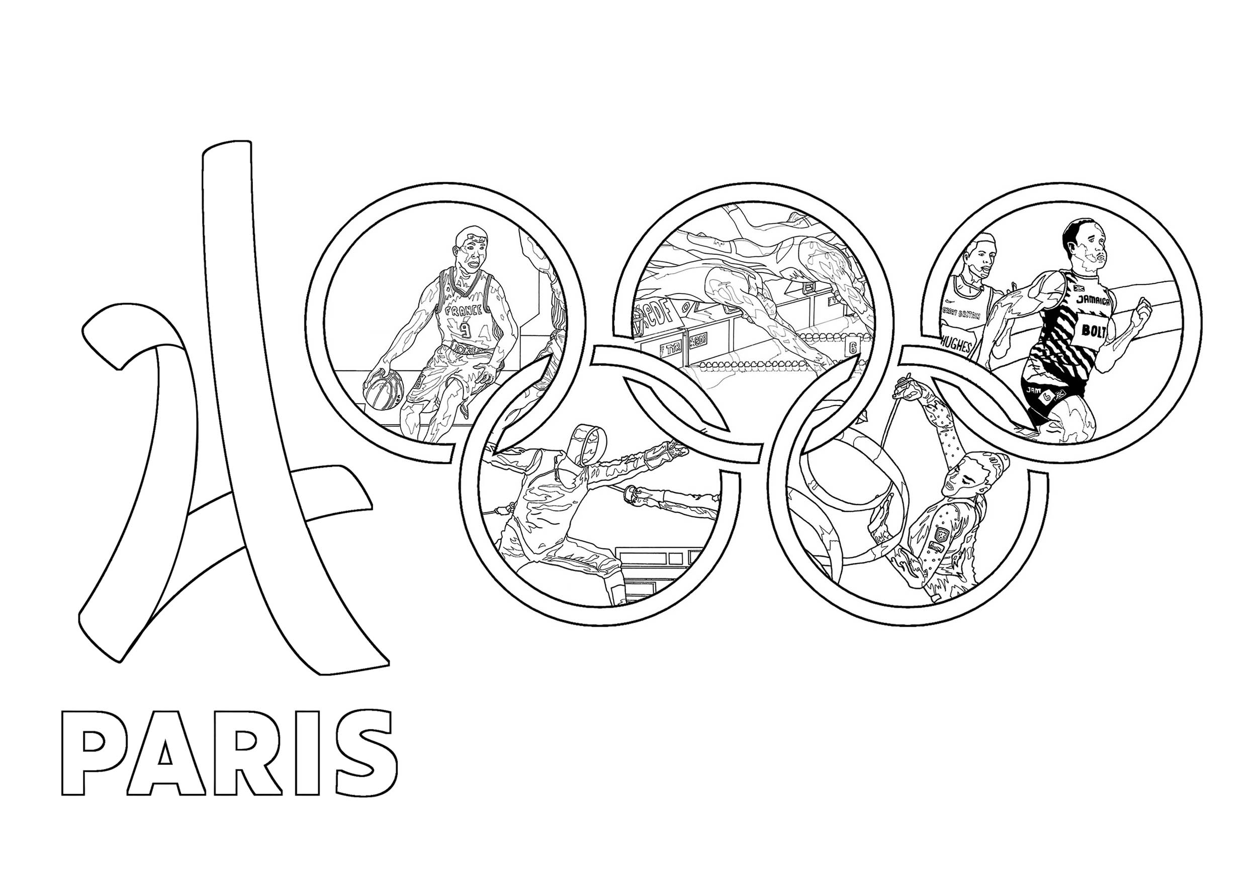 Gambar Logo Paris 2024 Olympic Games Sport Coloring Pages Print Color