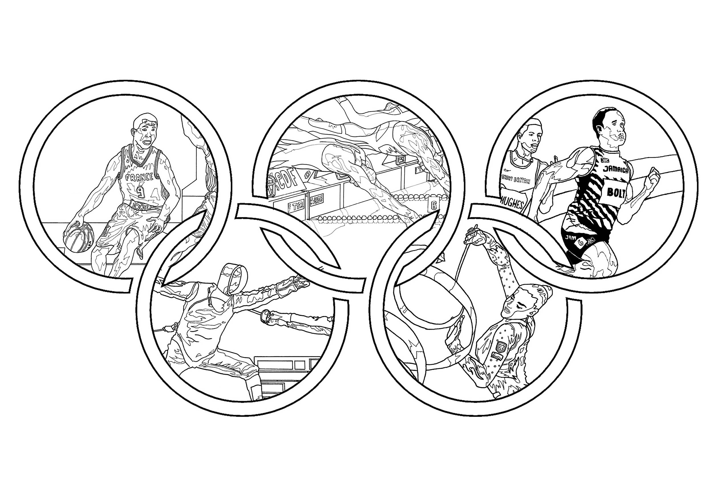 Drawings To Paint & Colour of Olympics