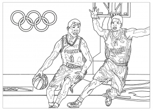 Coloring adult olympic games basketball