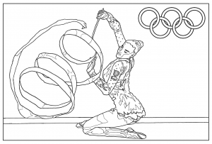 Coloring adult olympic games gymnastic