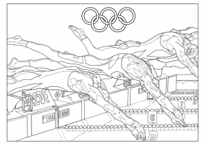 Coloring adult olympic games swimming