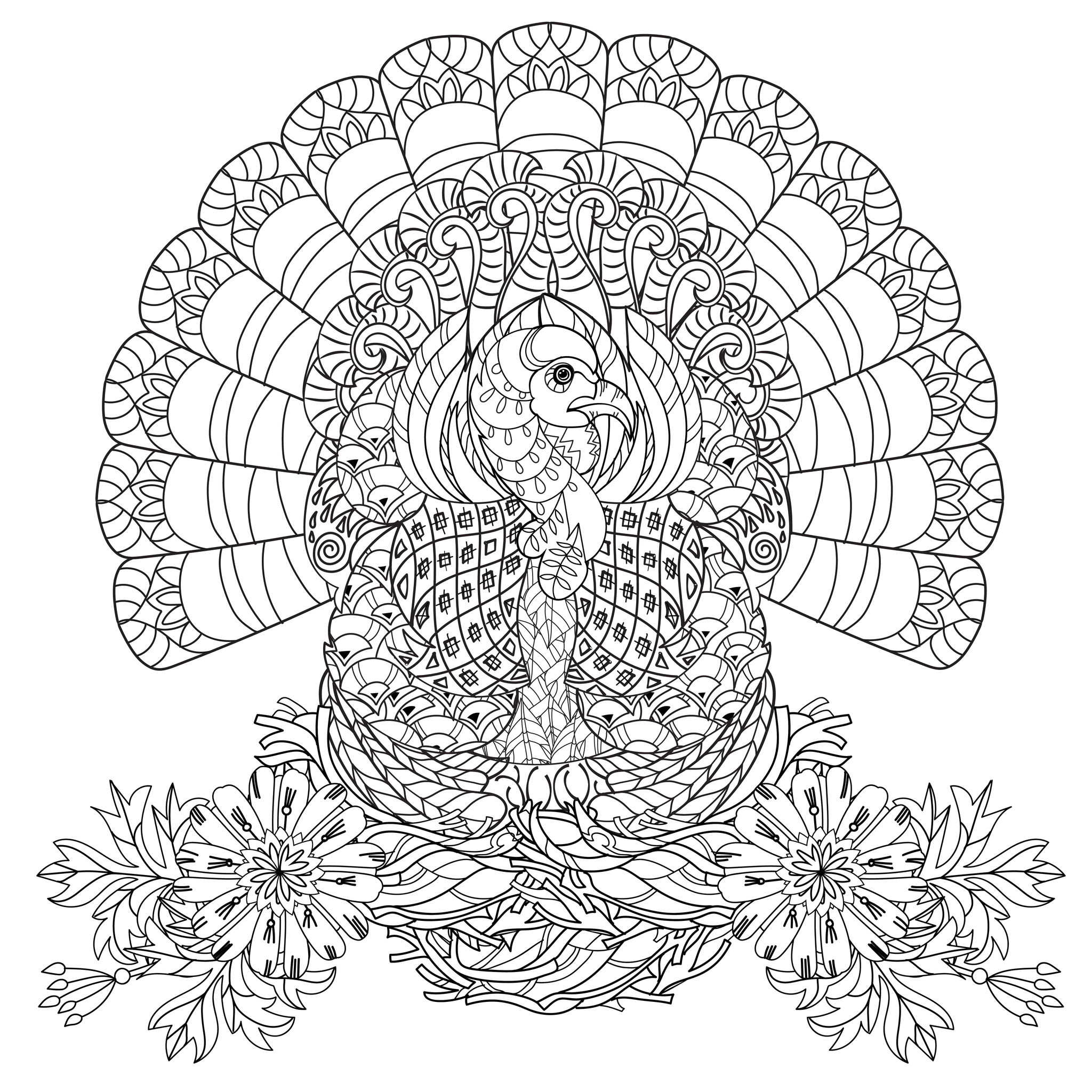 Thanksgiving Turkey Thanksgiving Coloring Pages For Adults