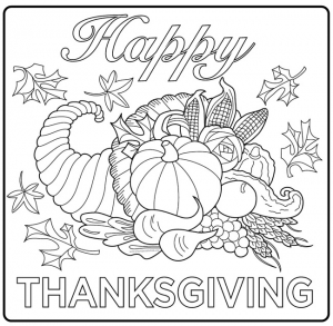 Coloring adult thanksgiving harvest corncupia