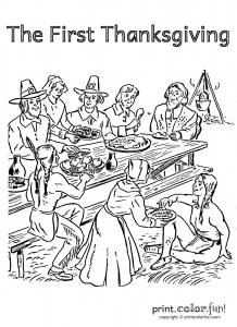 Coloring page first thanksgiving