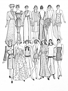 Adult Coloring Book 7 Fashion and Clothes Colouring Pages Model