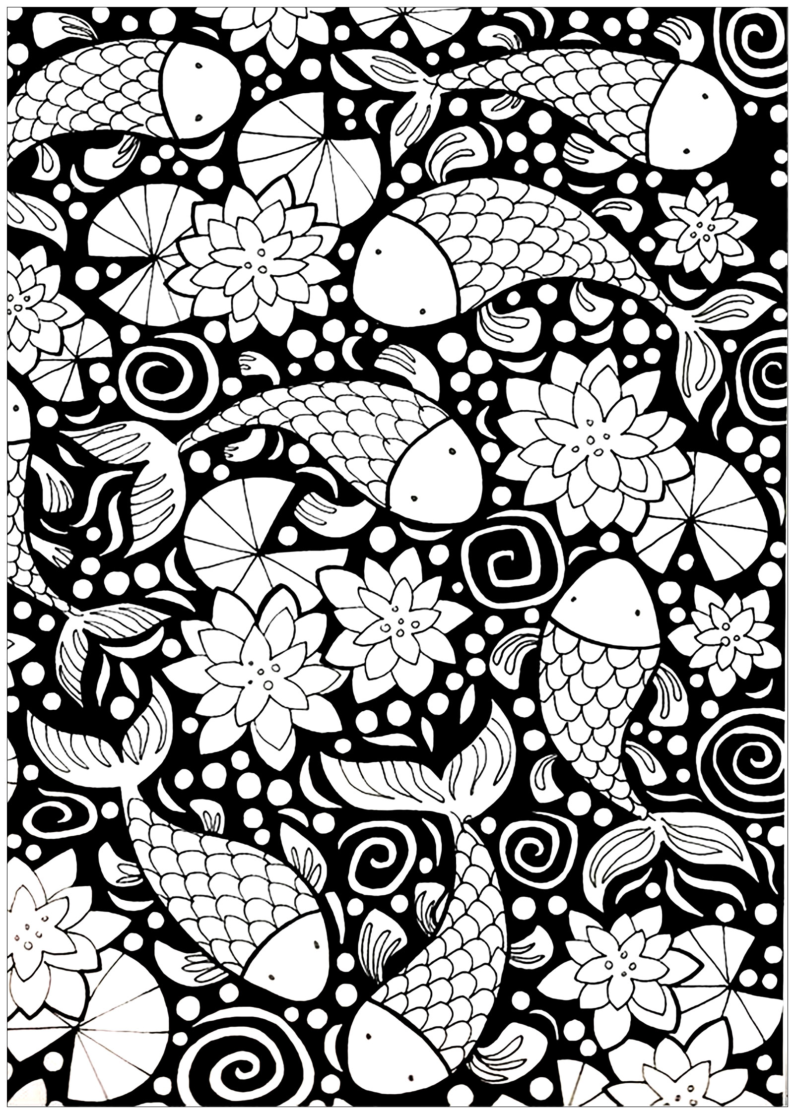 Dark background - Coloring Pages for Adults