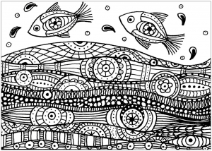 Coloring adult fishes wave patterns