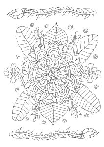 Coloring simple flowers drawing by olivier