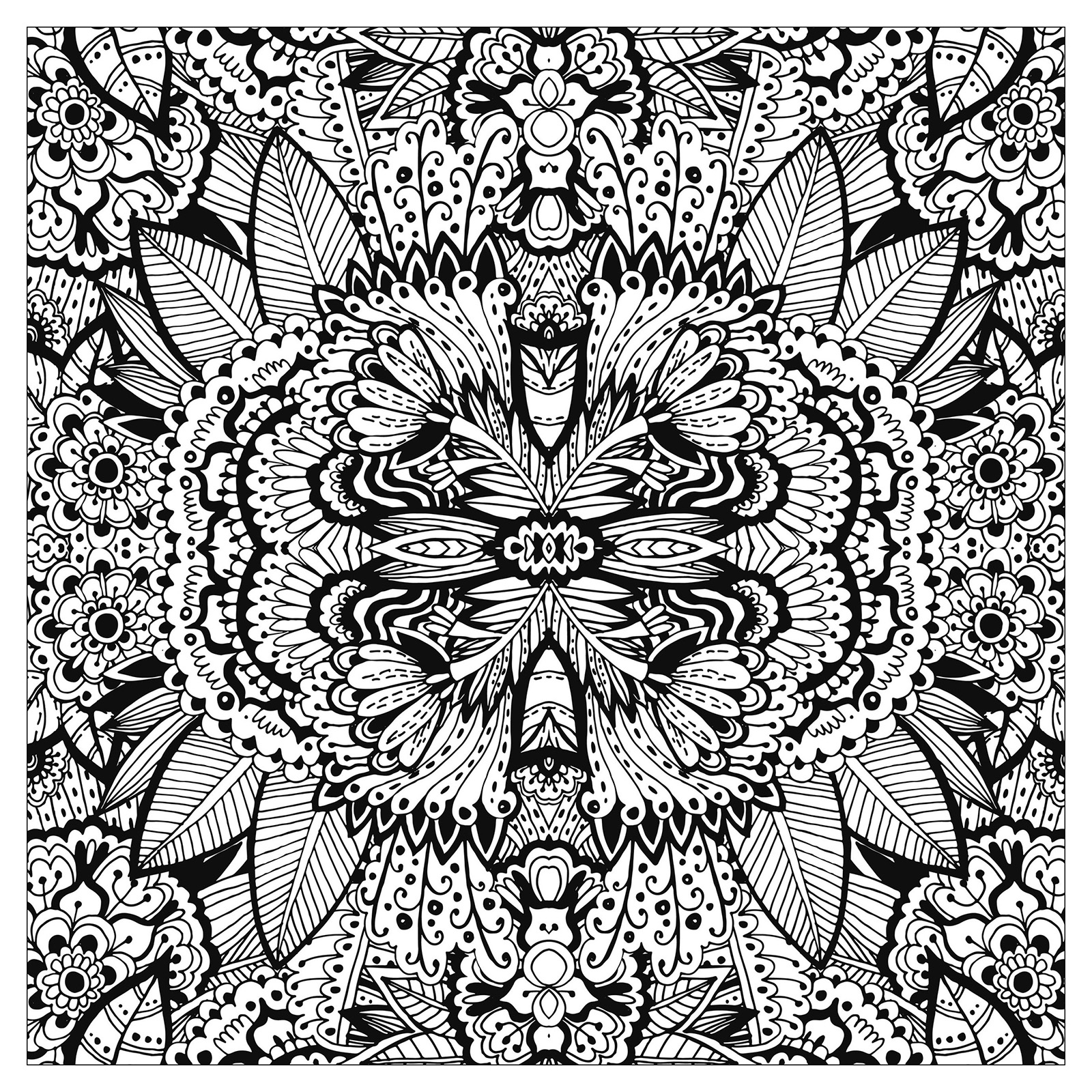 'Flower carpet' : A very very complex coloring page !, Artist : Valeriia Lelanina