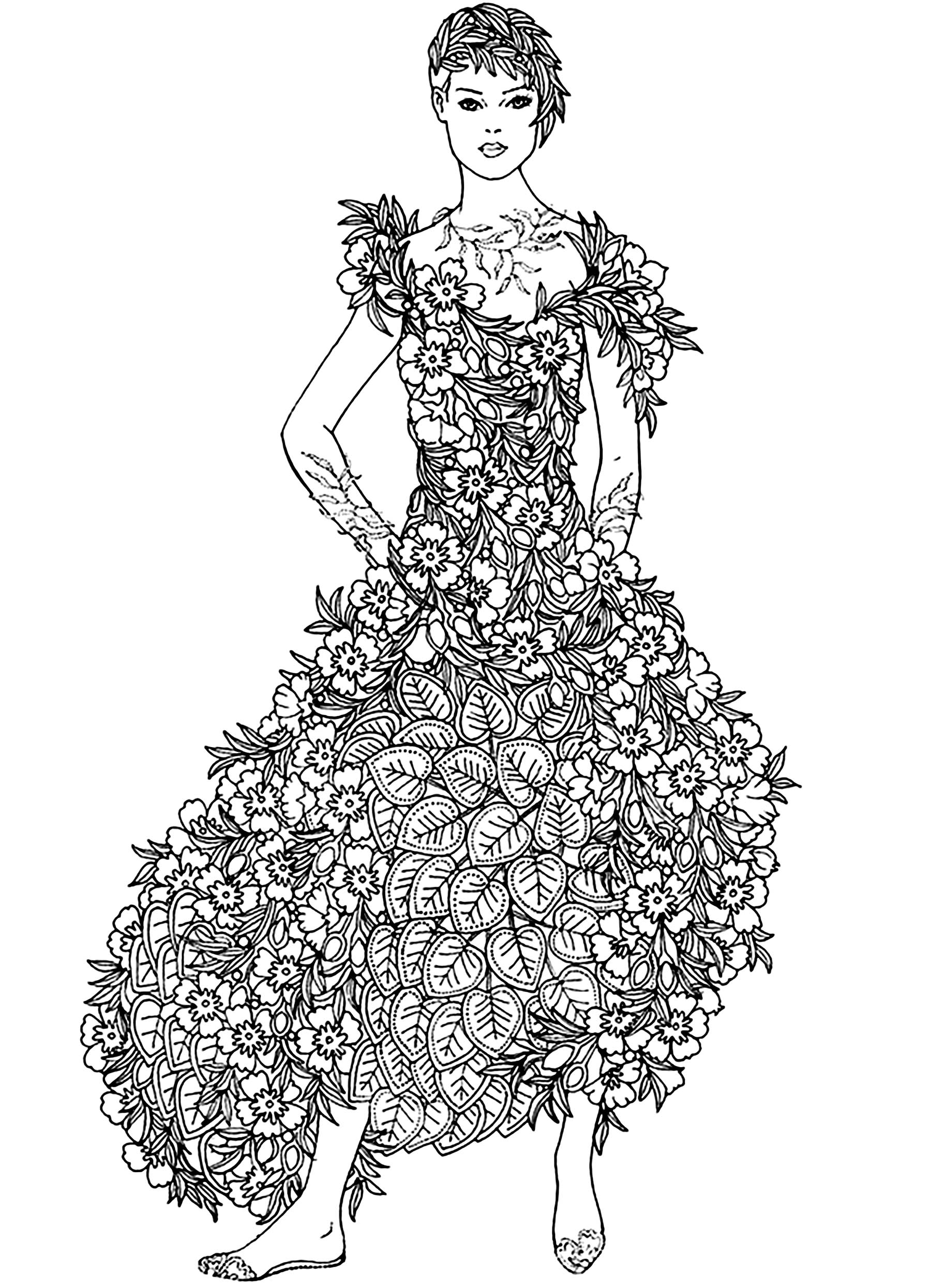 Incredible dress made with only true flowers
