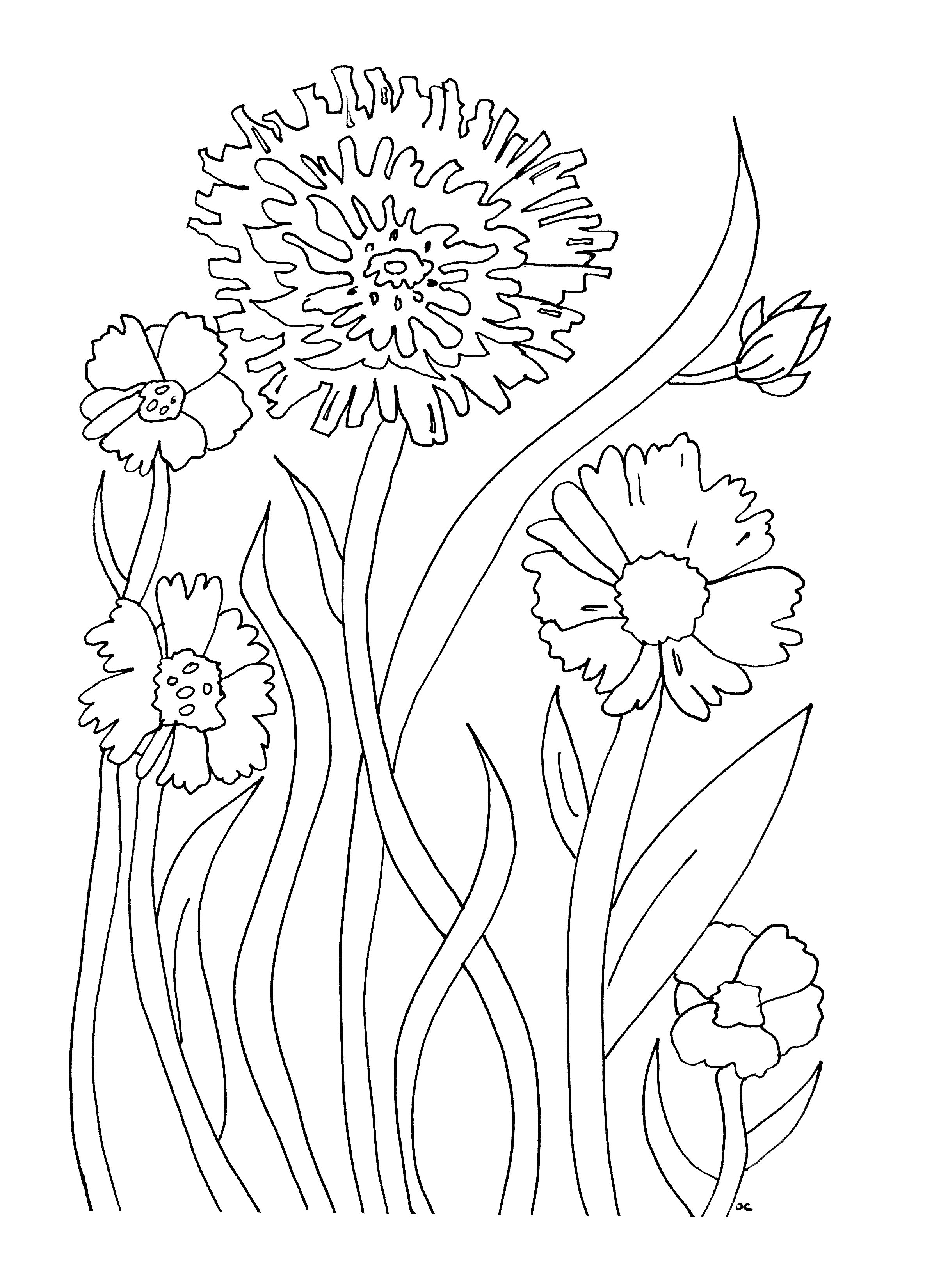 Simple flowers, a fairly easy coloring scheme, Artist : Olivier