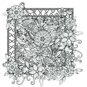 75 Coloring Pages Designs Flowers , Free HD Download