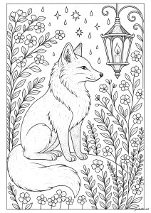 Dreamy fox under the lantern