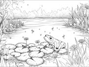 Frogs Coloring Pages for Adults