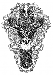 Coloring page head of a giraffe 1