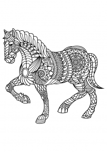 horses  coloring pages for adults