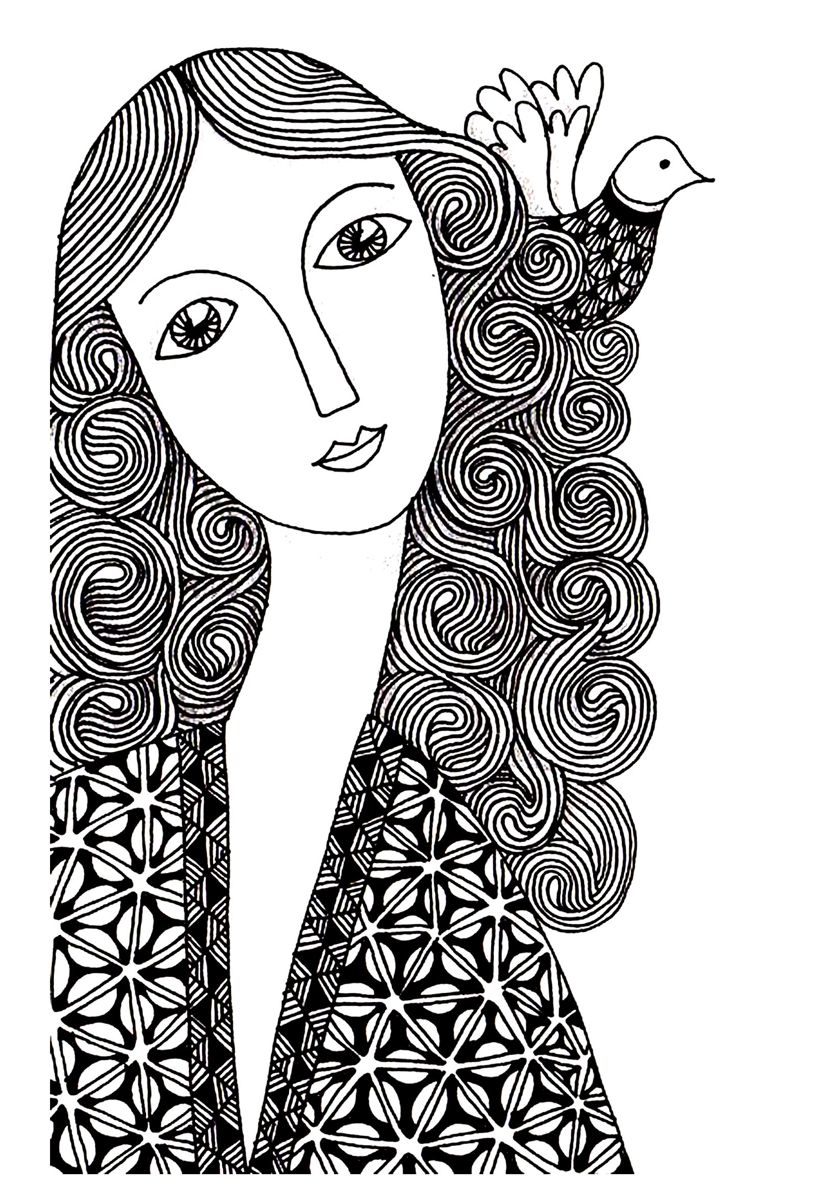 Download Woman simple - Unclassifiable Adult Coloring Pages