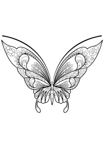 Printable Butterflies & Insects Coloring Page for adult : Butterfly-beautiful-patterns-7