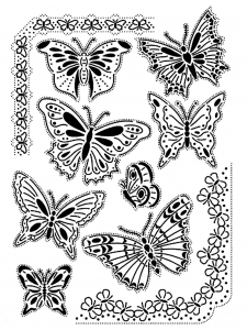 Coloring adult difficult butterflies vintage