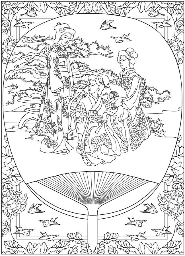 Life in japan tradition Japan Adult Coloring Pages