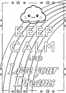 Coloring keep calm and live your dreams