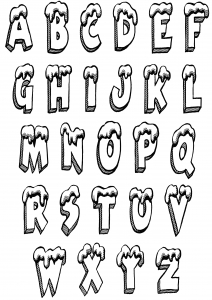 Coloring page simple alphabet 3