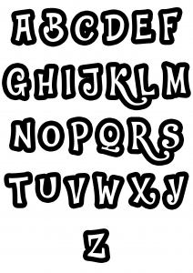 Coloring page simple alphabet 7