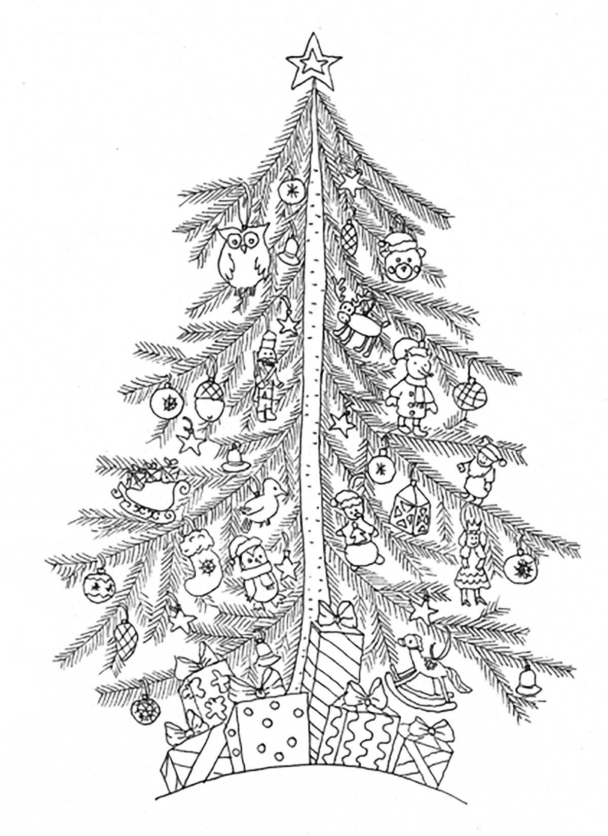 Download Christmas tree - Christmas Coloring pages for kids to print & color