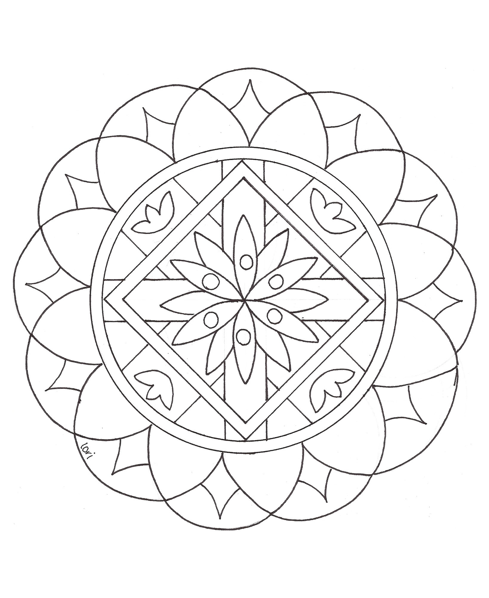 Simple mandala 2 - M&alas Coloring pages for kids to print & color