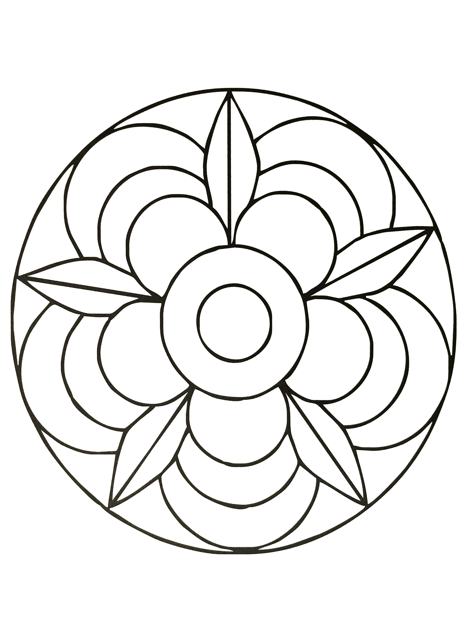 Easy Cute Mandala Coloring Pages